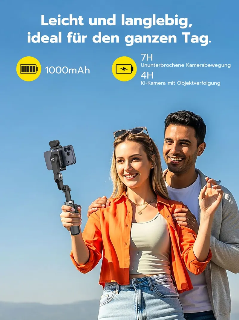 AOCHUAN M3 Pro Mini Gimbal 4-in-1 AI Tracking Selfie Stick Zwart — foto 7