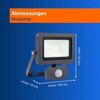 REV LED Wandlamp Met Bewegingssensor 10W 900lm IP44 6500K Antraciet — miniatuur 6