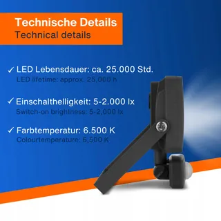 REV LED Wandlamp Met Bewegingssensor 10W 900lm IP44 6500K Antraciet — miniatuur 5