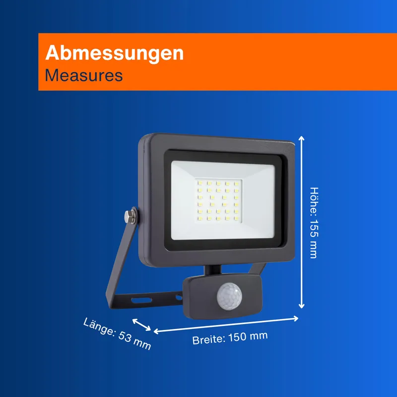 REV LED Wandlamp Bewegingssensor 20W 1700lm IP44 Antraciet — foto 6