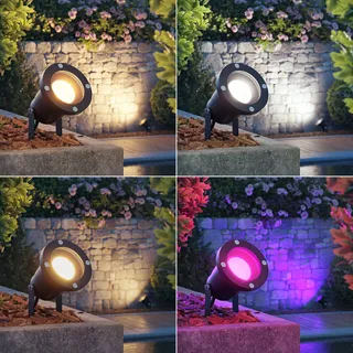 LEDSCOM.DE Tuinspots 2x GU10 15W IP65 Met Stekker Zwart — miniatuur 3