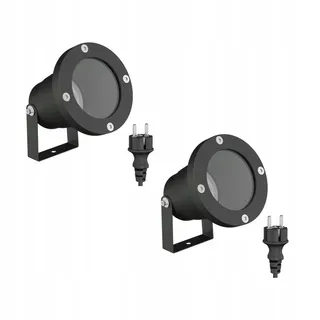 LEDSCOM.DE Tuinspots 2x GU10 15W IP65 Met Stekker Zwart — miniatuur 1