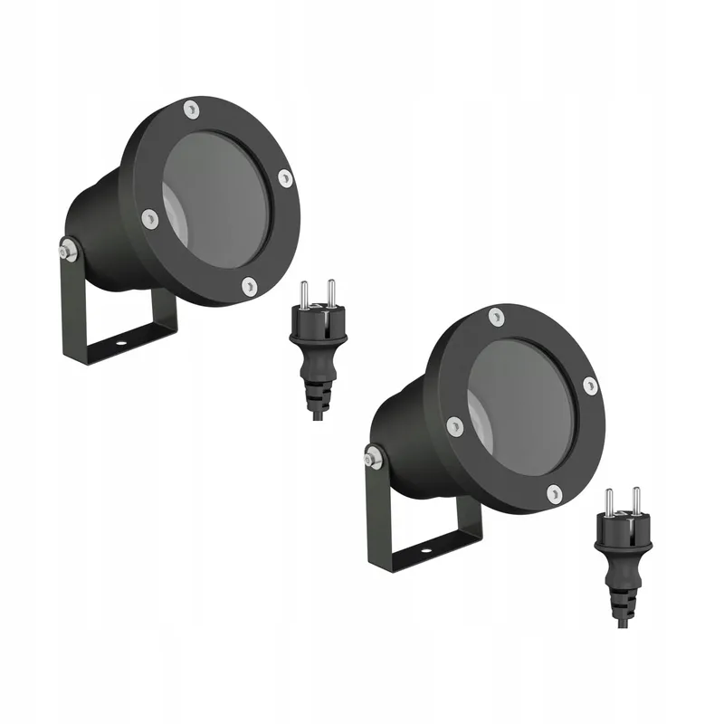 LEDSCOM.DE Tuinspots 2x GU10 15W IP65 Met Stekker Zwart — foto 1