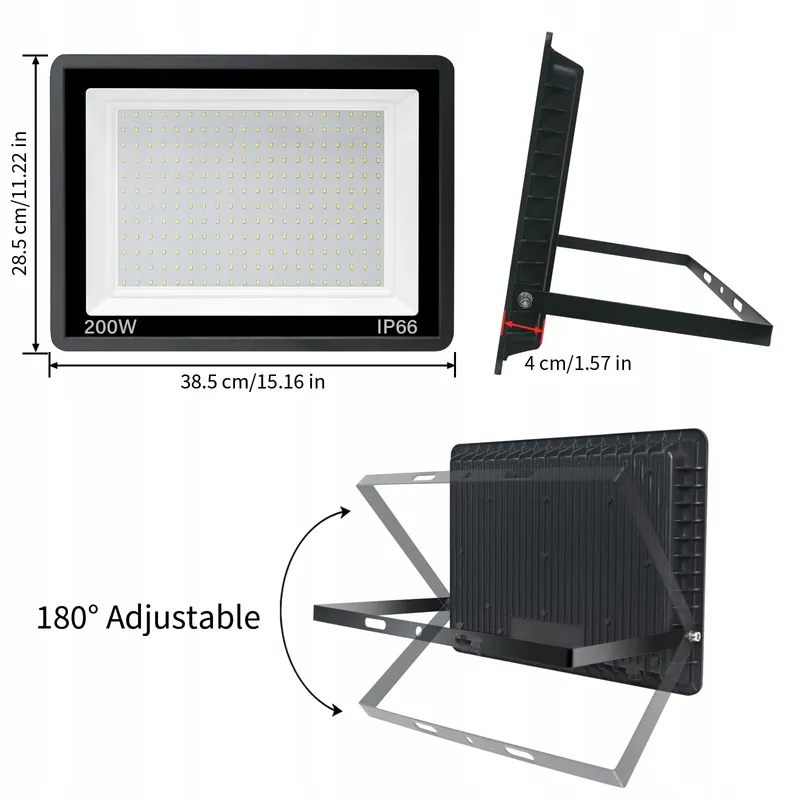 BLIVRIG LED Schijnwerper 200W 20000lm 3000K IP66 Tuin Garage — foto 7