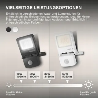 OSRAM Endura Flood PC LED Schijnwerper Sensor 10W 3000K 1000lm IP44 Wit — miniatuur 7