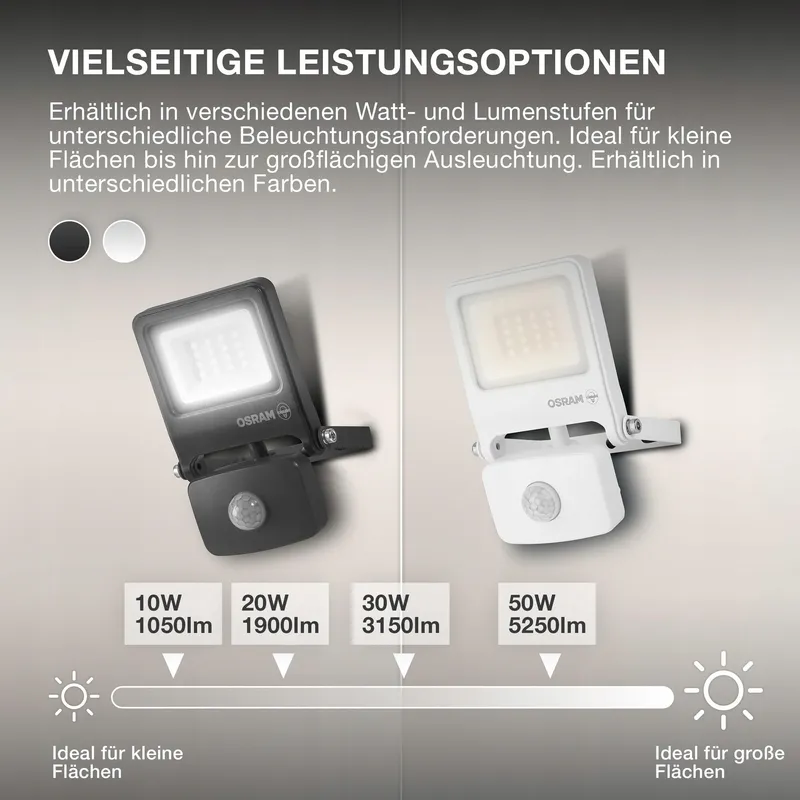 OSRAM Endura Flood PC LED Schijnwerper Sensor 10W 3000K 1000lm IP44 Wit — foto 7