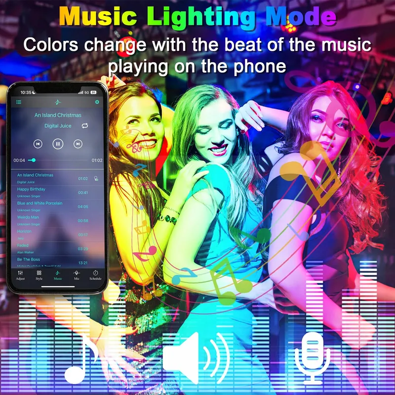 TOPBOS LED RGB Schijnwerper 60W 6000lm IP66 Bluetooth Afstandsbediening — foto 2