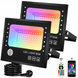 TOPBOS LED RGB Schijnwerper 60W 6000lm IP66 Bluetooth Afstandsbediening — miniatuur 1
