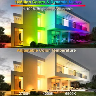 TOPBOS LED RGB Schijnwerper 60W 6000lm IP66 Bluetooth Afstandsbediening — miniatuur 6
