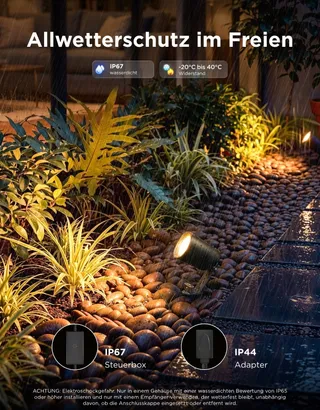 GOVEE Outdoor LED Strahler Lite Tuinlampen RGBWIC IP67 Matter 4-Pak — miniatuur 4