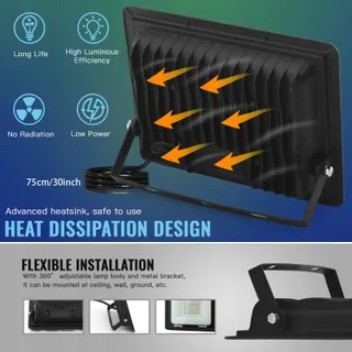 BLIVRIG LED Schijnwerper Buiten 50W 5000lm 3000K IP66 Tuin — miniatuur 3