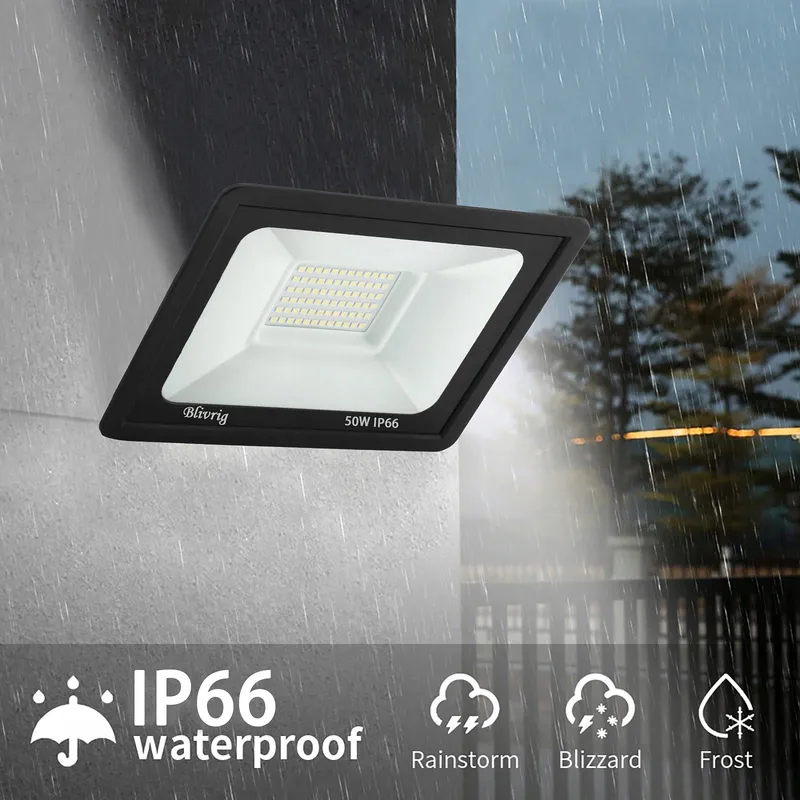 BLIVRIG LED Schijnwerper Buiten 50W 5000lm 3000K IP66 Tuin — foto 5
