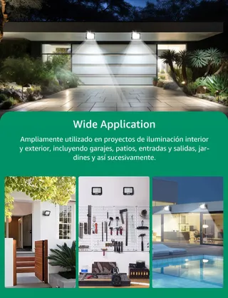 AIGOSTAR LED Schijnwerper 30W 2450lm 6500K IP65 Tuin Garage — miniatuur 5