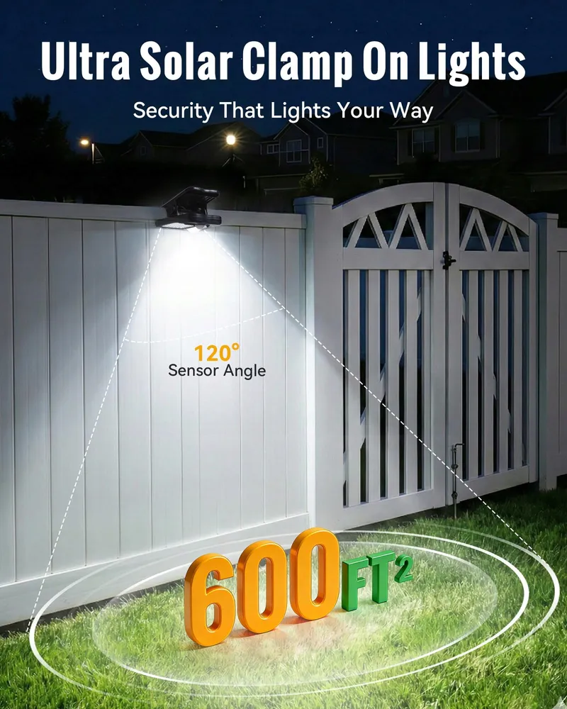 FABSTYL Solar LED Lamp Met Bewegingsmelder 60 LED IP65 Hek — foto 3