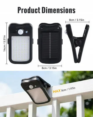 FABSTYL Solar LED Lamp Met Bewegingsmelder 60 LED IP65 Hek — miniatuur 4