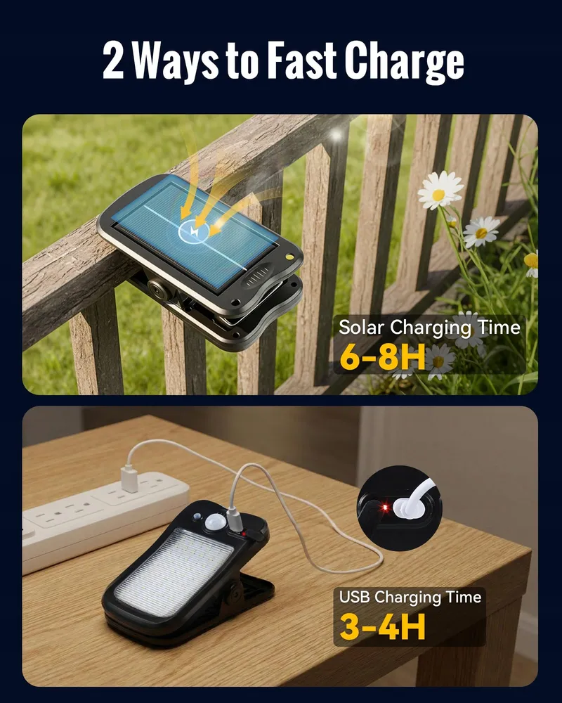 FABSTYL Solar LED Lamp Met Bewegingsmelder 60 LED IP65 Hek — foto 5