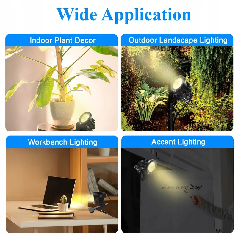 MONSING LED Schijnwerper 7W 2700K Met Klem 2m Kabel IP65 Warm Wit Tuin — foto 7