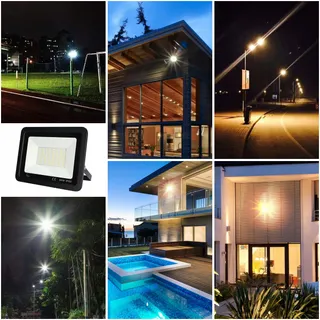 MILLE LUCCIOLE LED Schijnwerper 2x50W 5000lm 6500K IP65 Zwart — miniatuur 2