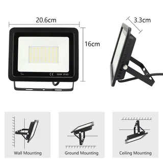 MILLE LUCCIOLE LED Schijnwerper 2x50W 5000lm 6500K IP65 Zwart — miniatuur 6
