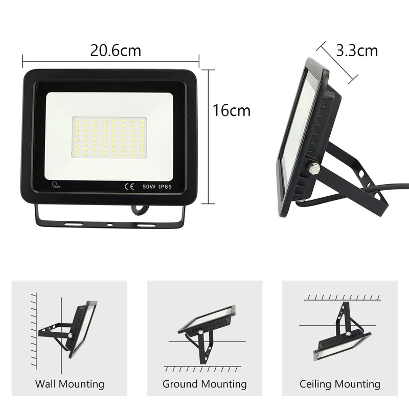 MILLE LUCCIOLE LED Schijnwerper 2x50W 5000lm 6500K IP65 Zwart — foto 6
