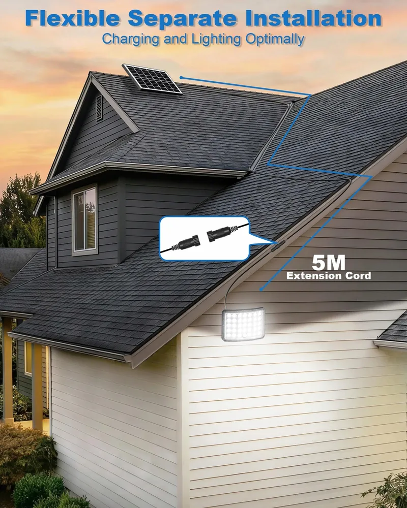 GILIWOSY Solar LED Bewegingsmelder 3600mAh IP66 Afstandsbediening 4 Standen — foto 6