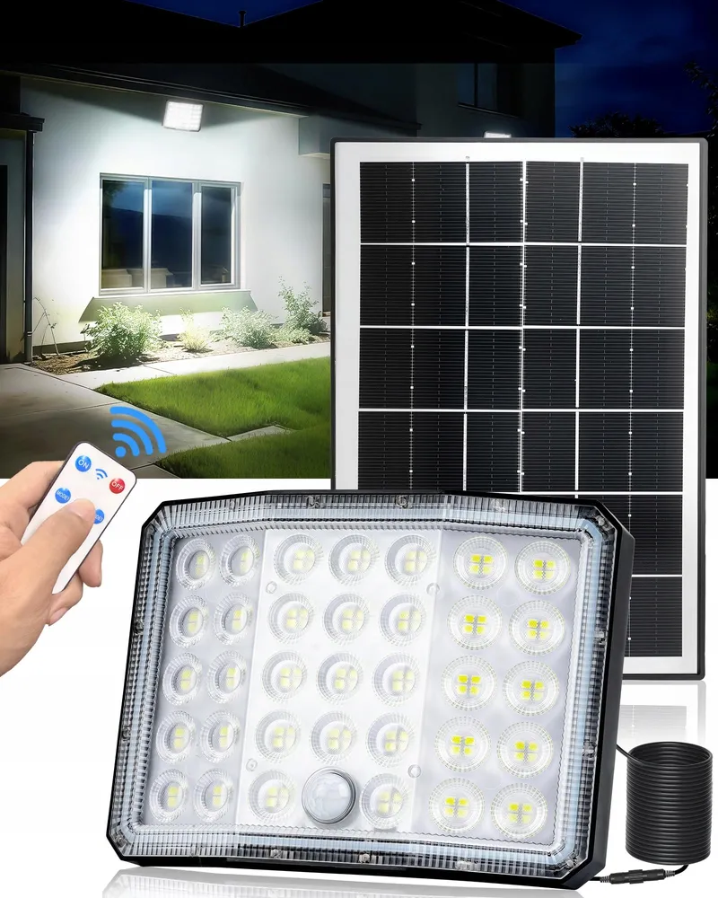 GILIWOSY Solar LED Bewegingsmelder 3600mAh IP66 Afstandsbediening 4 Standen — foto 1