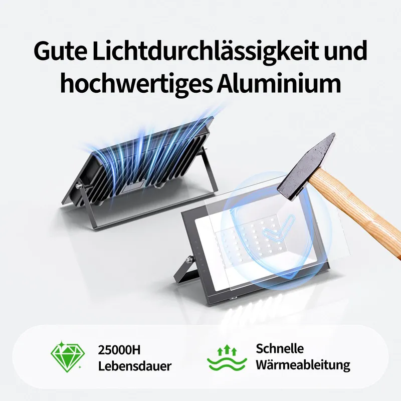 ALLIN LED Schijnwerper 30W 3000lm 6500K IP65 2 Stuks Wit Tuin — foto 5