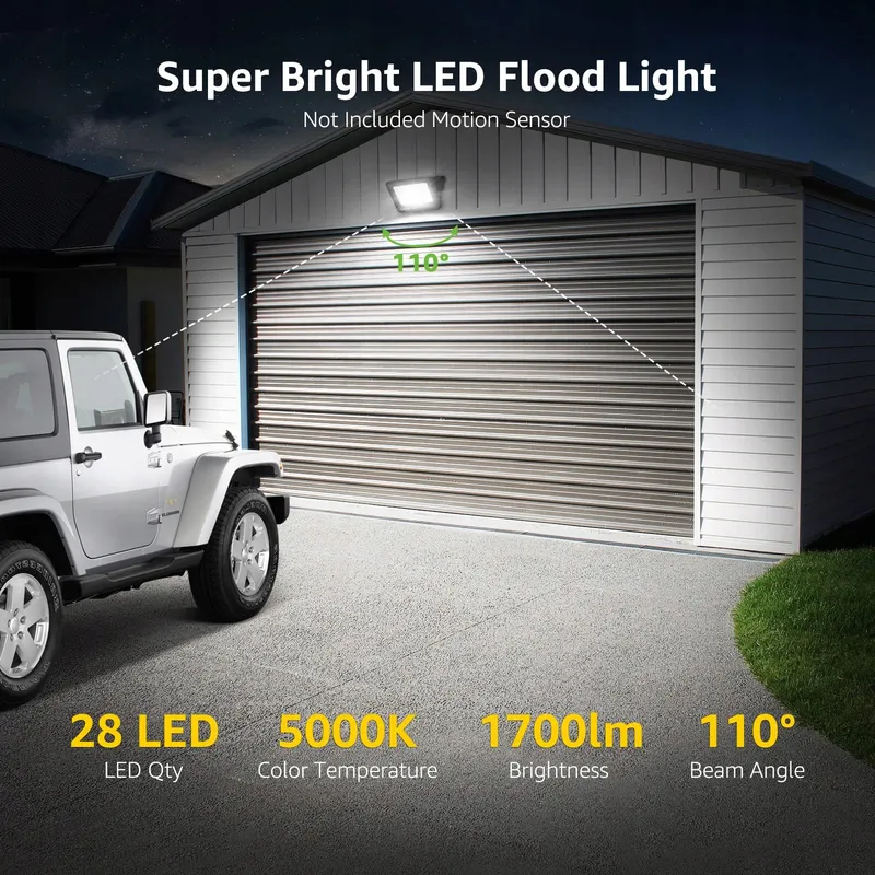 LEPRO LED Schijnwerper 20W 1700lm 5000K IP65 Koudwit Tuin Garage — foto 2