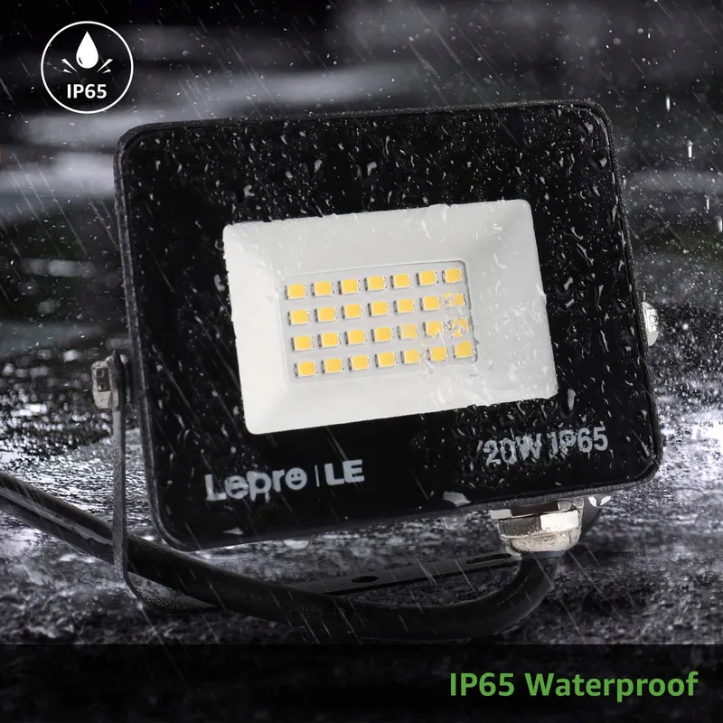LEPRO LED Schijnwerper 20W 1700lm 5000K IP65 Koudwit Tuin Garage — foto 6
