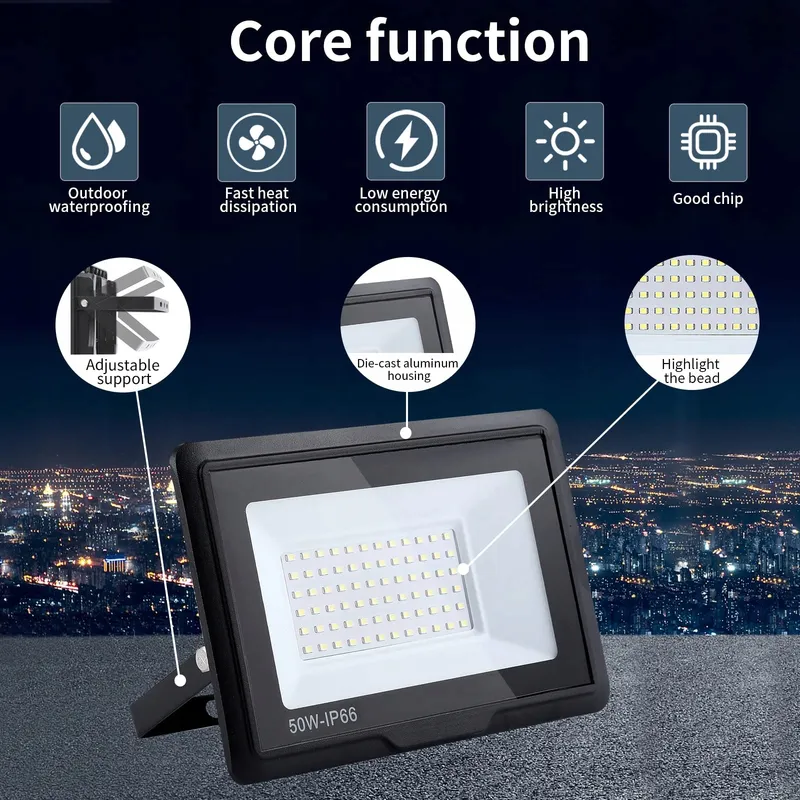 TREOIR LED Schijnwerper 50W 5000lm 3000K IP66 Warmwit Werkplaats Tuin — foto 3