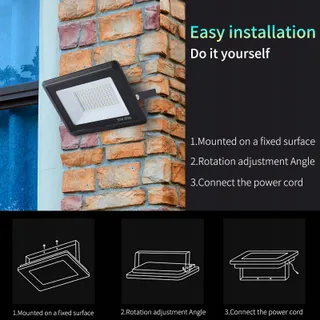 TREOIR LED Schijnwerper 50W 5000lm 3000K IP66 Warmwit Werkplaats Tuin — miniatuur 4