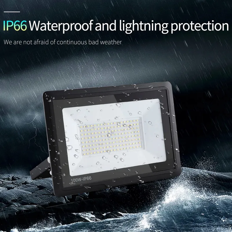 TREOIR LED Schijnwerper 100W 10000lm 3000K IP66 Warmwit Stadion — foto 2