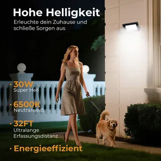 VIGHEP LED Schijnwerper Bewegingsmelder 30W 3000lm IP65 Garage Tuin — miniatuur 6