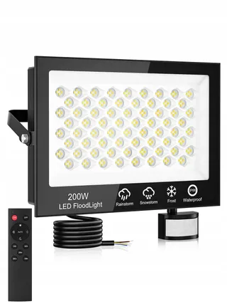 LITGLOBE LED Schijnwerper Bewegingssensor 200W 20000lm IP66 — miniatuur 1