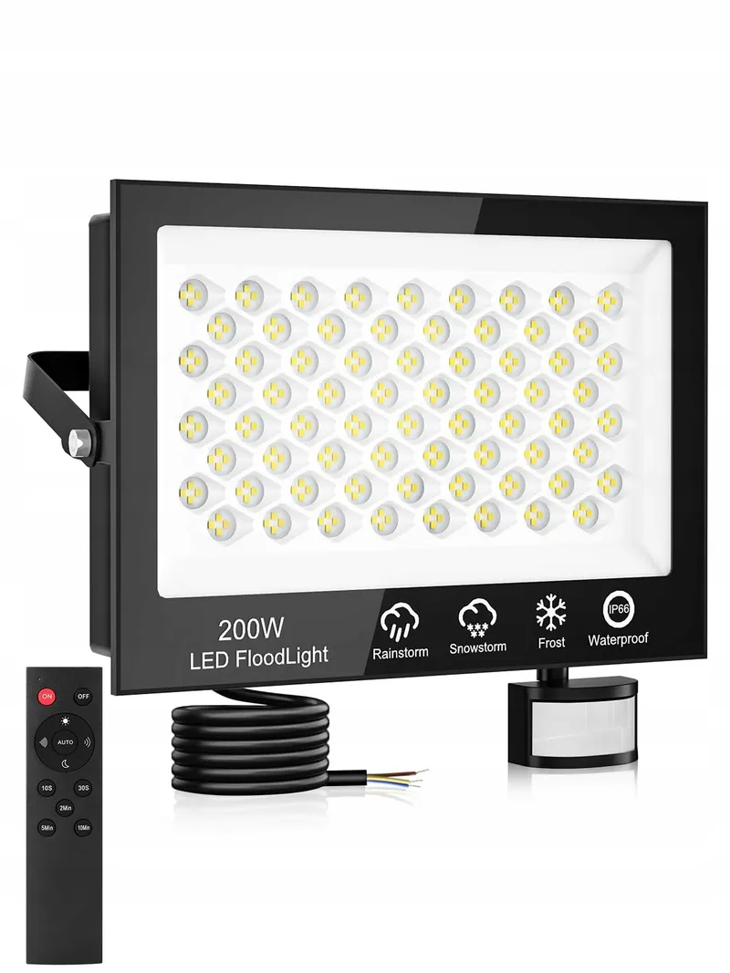 LITGLOBE LED Schijnwerper Bewegingssensor 200W 20000lm IP66 — foto 1