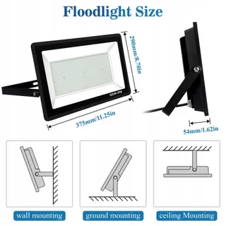 JEFEDANA LED Buitenlamp Super Fel Koud Wit 500W 50000lm IP66 — miniatuur 3