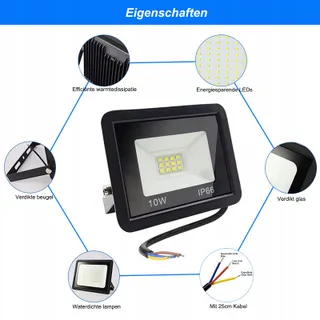 MOLVCE LED Schijnwerper Buiten 5x10W 850lm 6500K IP66 Garage Terras — miniatuur 4