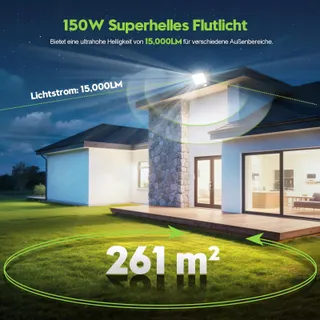 SARAROOM LED Schijnwerper Bewegingssensor 2x150W 15000lm IP65 — miniatuur 3