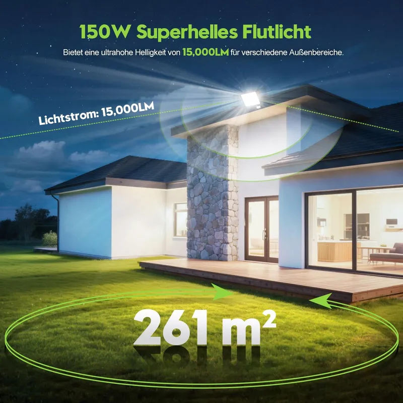 SARAROOM LED Schijnwerper Bewegingssensor 2x150W 15000lm IP65 — foto 3