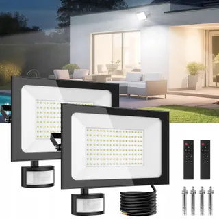 SARAROOM LED Schijnwerper Bewegingssensor 2x150W 15000lm IP65 — miniatuur 1