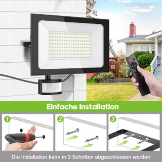 SARAROOM LED Schijnwerper Bewegingssensor 2x150W 15000lm IP65 — miniatuur 8