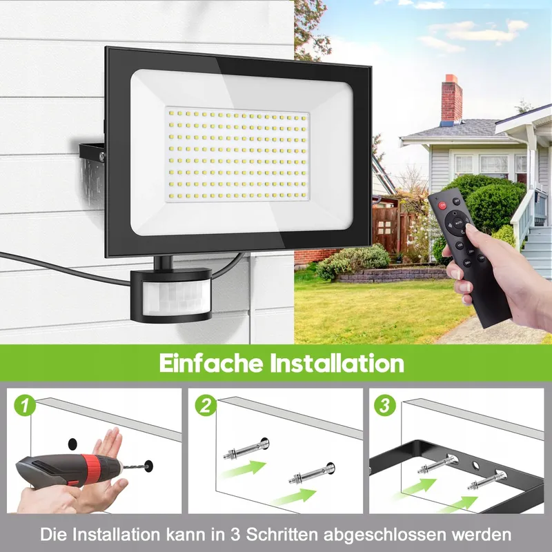 SARAROOM LED Schijnwerper Bewegingssensor 2x150W 15000lm IP65 — foto 8