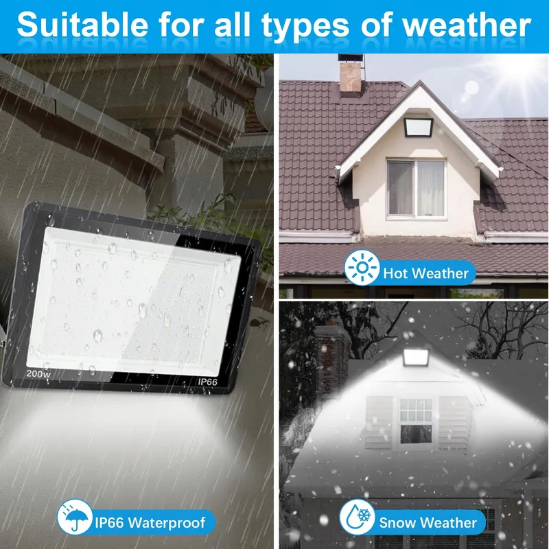 TOOBETTP LED Schijnwerper Waterdicht Tuin Garage 600W IP66 6500K — foto 6