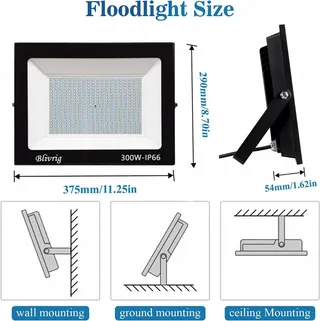 JEFEDANA LED Schijnwerper Waterdicht Warmwit 300W IP66 — miniatuur 2