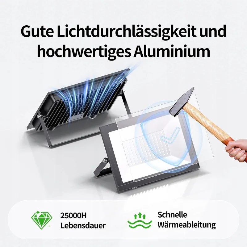 ALLIN LED Schijnwerper Waterdicht Tuin Garage 100W IP65 6500K — foto 5