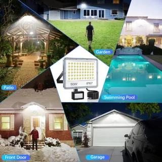 YIQIBRO LED Schijnwerper met Bewegingssensor Buiten 2 Stuks 50W IP67 — miniatuur 6