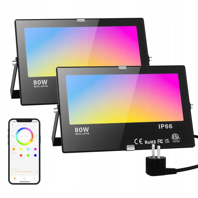 TAPTORON RGB LED Schijnwerper Smart Bluetooth App Dimbaar IP66 2 Stuks — foto 1