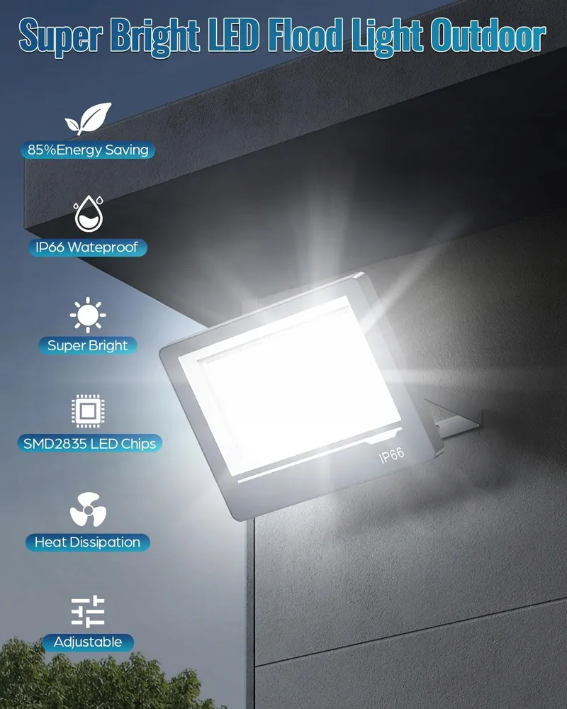TOPAUBUB LED Schijnwerper Helder Tuin 200W 20000LM IP66 — foto 7