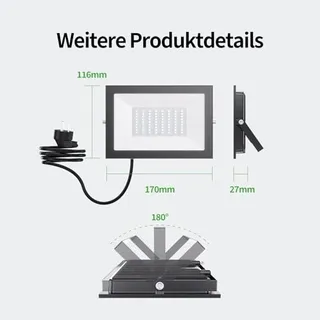 ALLIN LED Schijnwerper Buiten 50W Extra Fel Waterdicht — miniatuur 6