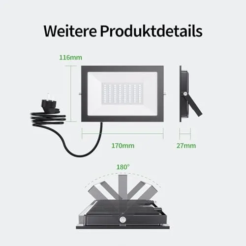ALLIN LED Schijnwerper Buiten 50W Extra Fel Waterdicht — foto 6